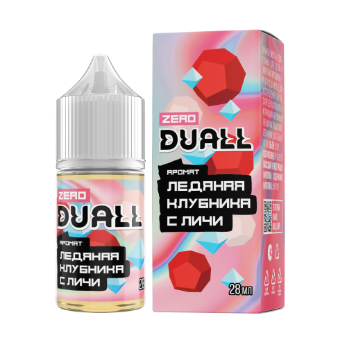 DUALL ZERO с ароматом ледяной клубники с личи, 28 мл, содержание никотина: 0 мг/см3